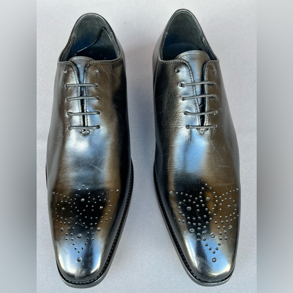 MAISON FORTE Kyoto Wholecut Leather Oxford Brogue Dress Shoes Men's Size 8 US - Picture 1 of 12
